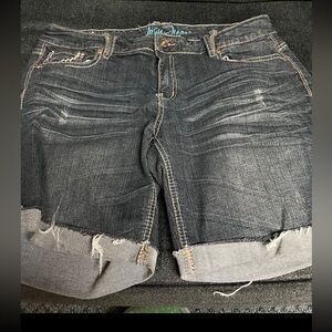 Plus size denim shorts
